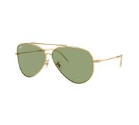 Ray-Ban Unisex Sunglass RBR0101S Aviator Reverse - Couleur du Monture: Doré arista, Couleur de Lentille: Vert