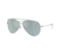 Ray-Ban Unisex Sunglass RBR0101S Lenny Kravitz X Aviator Reverse - Couleur du Monture: Argent, Couleur de Lentille: Argent