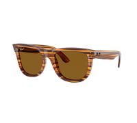 Ray-Ban Unisex Sunglass RBR0502S Wayfarer Reverse - Couleur du Monture: Rayé Havana, Couleur de Lentille: Marron foncé polar