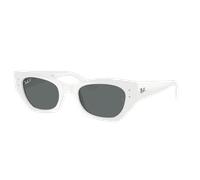 Ray-Ban Unisex Sunglass Zena - Couleur du Monture: Blanc, Couleur de Lentille: Gris foncé Polarisé
