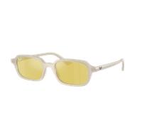 Ray-Ban Unisex Sunglass Zuri Bio-Based - Couleur du Monture: Blanc Cloudy Warm, Couleur de Lentille: Jaune Or Flash Effet miroir
