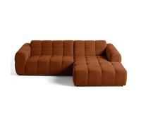 Lisa design Canapé d'angle droit Ray 4 places en tissu texturé Rouille