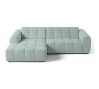 Ray - canapé d'angle gauche - 4 places - en tissu texturé - Bleu