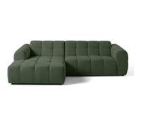 Ray - canapé d'angle gauche - 4 places - en tissu texturé - Vert