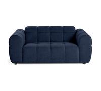 Ray - canapé droit 2 places en tissu texturé - Bleu Bleu G