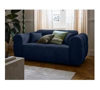 Lisa Design - Ray - canapé Droit 2 Places en Tissu texturé, Bleu