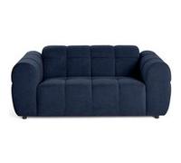Ray - canapé droit 2 places en tissu texturé - Bleu Bleu G
