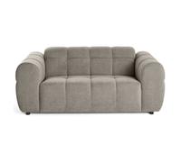 Ray - canapé droit 2 places en tissu texturé - Gris Gris G
