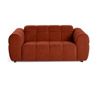 Lisa Design - Ray - canapé Droit 2 Places en Tissu texturé, Rouge