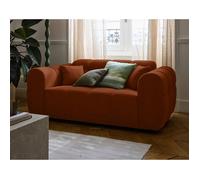 Ray - canapé droit 2 places en tissu texturé - Rouille