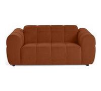 Lisa Design - Ray - canapé Droit 2 Places en Tissu texturé, Rouille