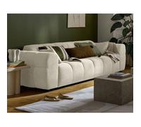 Ray - canapé droit 3 places en tissu texturé - Beige