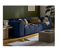 Ray - canapé droit 3 places en tissu texturé - Bleu