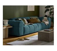 Ray - canapé droit 3 places en tissu texturé - Bleu grisé