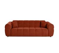 Ray - canapé droit 3 places en tissu texturé - Rouge