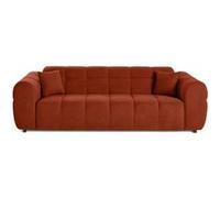 Ray - canapé droit 3 places en tissu texturé - Rouge Rouge G