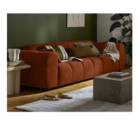 Ray - canapé droit 3 places en tissu texturé - Rouille