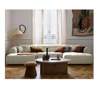 Ray - canapé panoramique en U 7 places en tissu texturé - Beige