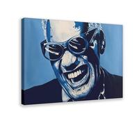 Ray Charles Poster Ray Charles Art sur toile Décoration murale Peinture pour salon, chambre à coucher, style cadre, 20 x 30 cm