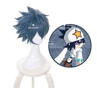 Ray de Aotu monde bleu court moelleux couches Cosplay perruques résistance à la chaleur cheveux synthétiques Halloween carnaval Anime Costume perruque KUQX2122