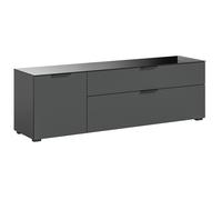Ray meuble TV 2 tiroirs 1 porte 1 porte abattante anthracite.