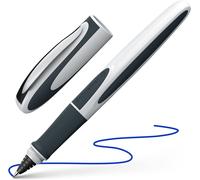 Ray Rollerball Pen (Refillable With Standard Ink Cartridges, Suitable For Right And Left Handed) 1 Piece, White/Grey