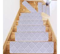 Ray-Velocity Lot de 15 Marchettes d'escalier, Tapis De sécurité Antidérapants & Anti Bruit Marches d'escalier avec Adhésif Réutilisable pour Enfants, Personnes âgées et Animaux Domestiques