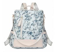 Ray-Velocity Sac à Dos Anti-vol Femme, Sac à Main Loisir, Sac de Voyage Elegant, Sacs Portés Dos Imperméable, Sac à Bandoulière pour École, Shopping, Travail, Voyages, Collège (Impression Bleu)