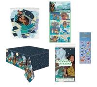 Raya and the Last Dragon Kit de décoration de fête d'anniversaire comprenant 1 nappe en plastique, 1 bannière Happy Birthday et 16 autocollants lenticulaires