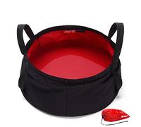 Rayami Bassine multifonctions légère portable pliable pour stockage de l'eau Étui de transport Sac à poignée pour extérieur Voyage Camping Randonnée Pêche 8,5 L Bleu Vert Rouge, Red