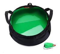 Rayami Bassine multifonctions légère portable pliable pour stockage de l'eau Étui de transport Sac à poignée pour extérieur Voyage Camping Randonnée Pêche 8,5 L Bleu Vert Rouge, Green