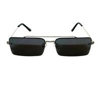 RAYAN Lunettes Soleil Mixte Homme Noir Rectangle Sans Contours Quartier Fine Top
