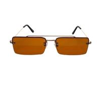 RAYAN Lunettes Soleil Mixte Homme Orange Rectangle Sans Contours Quartier Fine
