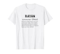 Rayan Prénom Définition | Synonyme Dieu - Drôle Humour T-Shirt, Homme, Blanc, S