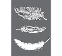 Rayber Hobby 4504000 - Pochoir pour sérigraphie - Modèle de gabarit de pochoir gris gabarit de plume (pochoir de pochoir, adulte, gris, A5, 1 pièce (s))