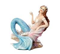 Rayberro Statue de sirène méditerranéenne en résine de 12 cm - Statue de princesse méditerranéenne - Ornements de décoration pour la maison, le bureau, la bibliothèque, les travaux manuels