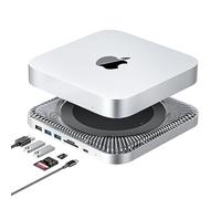 RayCue Hub et support pour Mac avec SSD - Type-C, ports USB 3.0/2.0, lecteurs de cartes - Convient pour SSD de 2,5", pour Mac Studio, Mac Mini M1/M2