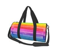 Rayé de Couleur Arc-en-Ciel, Sac de Voyage de Grande capacité, Sac à Main Rond, Sac de Voyage de Sport, fourre-Tout, Sac de Fitness