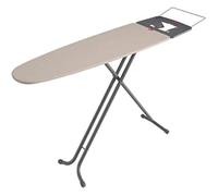 Rayen 6141.01 Table Gamme Premium Planche avec Support pour Fer à Repasser et Porte-cintres,Métal,GrisBeige,120,5 x 41 cm