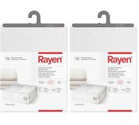 Rayen | Boîte de rangement pour vêtements et couvertures | Sac en tissu à fermeture à glissière pour vêtements, résille respirante, pliable et résistant | 55 x 65 x 20 cm | Blanc/Translucide