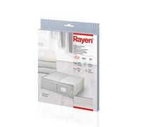 Rayen | Boîte de Rangement pour vêtements et couvertures | Sac en Tissu à Fermeture à glissière pour vêtements, résille Respirante, Pliable et résistant |, Gris Clair/Translucide