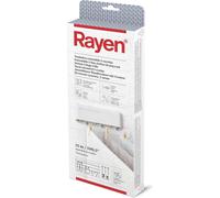Rayen Corde à linge extensible en ABS 3 cordes indépendantes Corde à linge à réception automatique pour l'intérieur et l'extérieur Zone sèche 15 m 28,5 x 11,5 x 3,5 cm Blanc