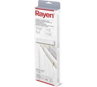Rayen Corde à linge extensible en plastique 4 cordes indépendantes Réception automatique de la corde 38,5 x 11,5 x 3,5 cm Surface de séchage 20 m, Blanc