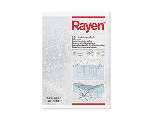 Rayen | Corde à linge pour la pluie | Protège les vêtements suspendus | Imperméable | au parfum de citron | 2,60 x 1,35 mètres, Blanc