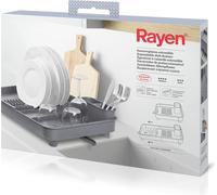Rayen Égouttoir extensible Buse orientable Réservoir amovible Gris Dimensions étendues : 36x51x9,5 cm Dimensions pliées : 36x32x9,5 cm