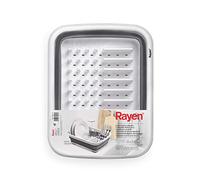 Rayen, Égouttoir Pliable, Organisation Efficace, Économie d'Espace, Orifices de Drainage, Pieds Antidérapants, Mesures : Déplié : 37.7x29.3x11.5 cm. Plié : 37.7x29.3x5 cm, Gris