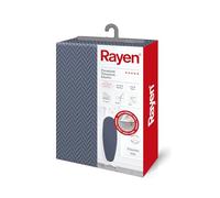 Rayen Housse table à repasser XXL 4 épaisseurs mousse et molleton Titane 150x55 cm Bleu foncé chevron