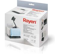 Rayen Organisateur d'ustensiles de lavabo Compartiments intérieurs adaptables Egouttoir Facile à nettoyer, ABS, gris clair et gris foncé, Taille : 17 x 13,3 x 11,5 cm