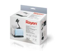 Rayen Organisateur d'ustensiles d'Evier Espace intErieur personnalisable Compartiments Bac d'Egouttage Facile à nettoyer, ABS, gris clair et gris foncE, taille : 17 x 13,3 x 11,5 cm