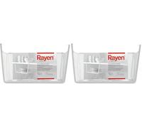 Rayen | Panier Suspendu pour Étagères | Rangement Multifonction | Installation Facile | Capacité Optimale | 30 x 15 x 25 cm | pour Étagères jusqu'à 2,6 cm (Lot de 2)